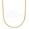Gold Tone Basic Necklace, Polished, Golden Finish, 04.213.0004.24.GT (02 MM Thickness, 24 Inches Length)