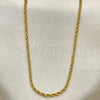 Oro Laminado Basic Necklace, Gold Filled Style Rope Design, Diamond Cutting Finish, Golden Finish, 04.118.0111.24 (05 MM Thickness, 24 Inches Length)