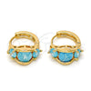 Oro Laminado Huggie Hoop, Gold Filled Style with Blue Topaz Cubic Zirconia, Polished, Golden Finish, 02.213.0005.1.15