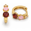 Oro Laminado Huggie Hoop, Gold Filled Style with Multicolor Cubic Zirconia, Polished, Golden Finish, 02.213.0006.15