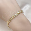 Oro Laminado Fancy Bracelet, Gold Filled Style Elephant and Mariner Design, Polished, Golden Finish, 03.213.0008.08.GT (100 Gauge, 06 MM Thickness, 8 Inches Length)