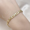 Oro Laminado Fancy Bracelet, Gold Filled Style Elephant and Mariner Design, Polished, Golden Finish, 03.213.0008.08.GT (100 Gauge, 06 MM Thickness, 8 Inches Length)