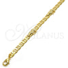 Oro Laminado Fancy Bracelet, Gold Filled Style Elephant and Mariner Design, Polished, Golden Finish, 03.213.0008.08.GT (100 Gauge, 06 MM Thickness, 8 Inches Length)
