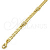 Oro Laminado Fancy Bracelet, Gold Filled Style Elephant and Mariner Design, Polished, Golden Finish, 03.213.0008.08.GT (100 Gauge, 06 MM Thickness, 8 Inches Length)