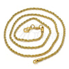Oro Laminado Basic Necklace, Gold Filled Style Rope Design, Polished, Golden Finish, 04.64.0001.16 (01 MM Thickness, 16 Inches Length)
