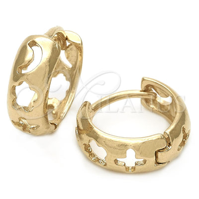 Gold Filled Hoop Earrings — Huggie Hoop Heart Design Polished 02.63. for wholesale, main product view