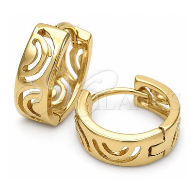 Oro Laminado Huggie Hoop, Gold Filled Style Polished, Golden Finish, 02.63.2562