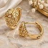 Oro Laminado Huggie Hoop, Gold Filled Style Grape Design, Polished, Golden Finish, 02.63.2564