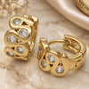 Oro Laminado Huggie Hoop, Gold Filled Style with White Cubic Zirconia, Polished, Golden Finish, 02.63.2568