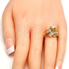 Oro Laminado Multi Stone Ring, Gold Filled Style with White Cubic Zirconia, Polished, Golden Finish, 01.199.0001.07.GT (Size 7)