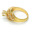 Gold Tone Multi Stone Ring, Baguette Design, with White Cubic Zirconia, Polished, Golden Finish, 01.199.0003.09.GT (Size 9)