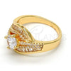 Oro Laminado Multi Stone Ring, Gold Filled Style with White Cubic Zirconia and White Micro Pave, Polished, Golden Finish, 01.199.0004.07.GT (Size 7)