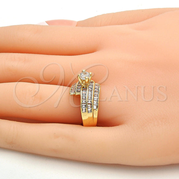 Gold Filled Ring — Multi Stone Ring with White Cubic Zirconia Polished — alternate product view — SKU 111179 | Oro Laminado anillo — Multi Stone Ring with blanco Cubic Zirconia pulido — SKU 111179