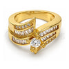 Oro Laminado Multi Stone Ring, Gold Filled Style with White Cubic Zirconia and White Micro Pave, Polished, Golden Finish, 01.199.0006.07.GT (Size 7)