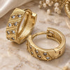 Oro Laminado Huggie Hoop, Gold Filled Style with White Cubic Zirconia, Polished, Golden Finish, 02.63.2575
