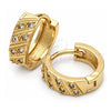 Oro Laminado Huggie Hoop, Gold Filled Style with White Cubic Zirconia, Polished, Golden Finish, 02.63.2575