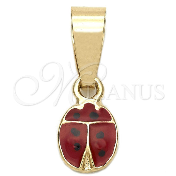 Gold Filled Pendant — Fancy Pendant Ladybug Design Red Enamel 05. — main product view — SKU 111191 | Oro Laminado dije — elegante Pendant Ladybug diseño Red Enamel 05. — SKU 111191