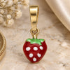 Oro Laminado Fancy Pendant, Gold Filled Style Strawberry Design, Multicolor Enamel Finish, Golden Finish, 05.163.0053
