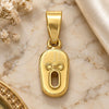 Oro Laminado Fancy Pendant, Gold Filled Style Shoes Design, White Enamel Finish, Golden Finish, 05.163.0058.1