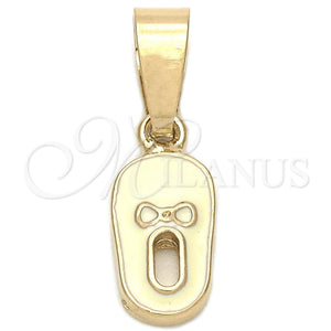 Gold Filled Pendant — Fancy Pendant Shoes Design White Enamel 05. — main product view — SKU 111205 | Oro Laminado dije — elegante Pendant Shoes diseño blanco Enamel 05. — SKU 111205