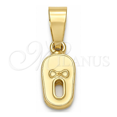 Oro Laminado Fancy Pendant, Gold Filled Style Shoes Design, White Enamel Finish, Golden Finish, 05.163.0058.1