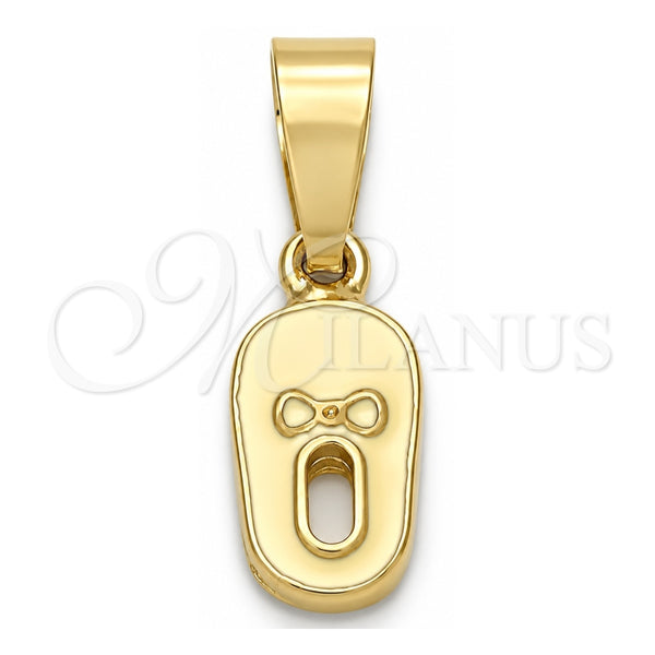 Oro Laminado Fancy Pendant, Gold Filled Style Shoes Design, White Enamel Finish, Golden Finish, 05.163.0058.1