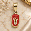 Oro Laminado Fancy Pendant, Gold Filled Style Shoes Design, Orange Enamel Finish, Golden Finish, 05.163.0058.2