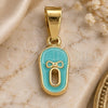 Oro Laminado Fancy Pendant, Gold Filled Style Shoes Design, Blue Enamel Finish, Golden Finish, 05.163.0058.3