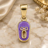 Oro Laminado Fancy Pendant, Gold Filled Style Shoes Design, Purple Enamel Finish, Golden Finish, 05.163.0058.4