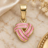 Oro Laminado Fancy Pendant, Gold Filled Style Love Knot Design, Pink Enamel Finish, Golden Finish, 05.163.0059.1