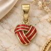 Oro Laminado Fancy Pendant, Gold Filled Style Love Knot Design, Red Enamel Finish, Golden Finish, 05.163.0059.2