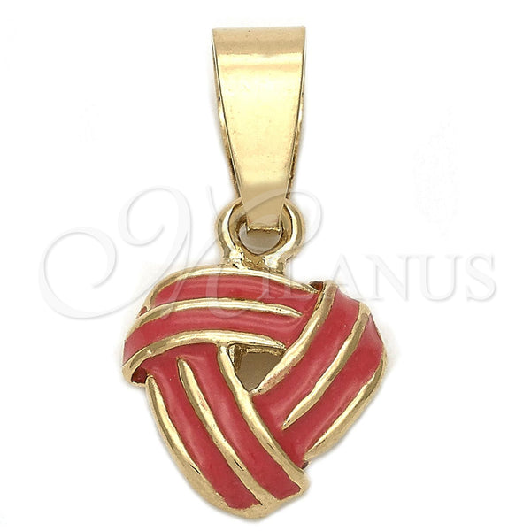 Gold Filled Pendant — Fancy Pendant Love Knot Design Red Enamel 05. — main product view — SKU 111212 | Oro Laminado dije — elegante Pendant Love Knot diseño Red Enamel 05. — SKU 111212