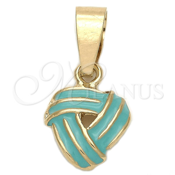 Gold Filled Pendant — Fancy Pendant Love Knot Design Blue Enamel 05. — main product view — SKU 111214 | Oro Laminado dije — elegante Pendant Love Knot diseño Blue Enamel 05. — SKU 111214