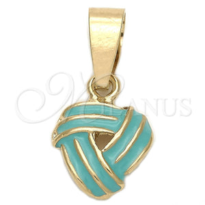 Gold Filled Pendant — Fancy Pendant Love Knot Design Blue Enamel 05. — main product view — SKU 111214 | Oro Laminado dije — elegante Pendant Love Knot diseño Blue Enamel 05. — SKU 111214
