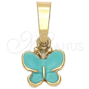 Gold Filled Pendant — Fancy Pendant Butterfly Design Blue Enamel 05. — main product view — SKU 111226 | Oro Laminado dije — elegante Pendant Butterfly diseño Blue Enamel 05. — SKU 111226