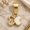 Oro Laminado Fancy Pendant, Gold Filled Style Butterfly Design, White Enamel Finish, Golden Finish, 05.163.0063.2