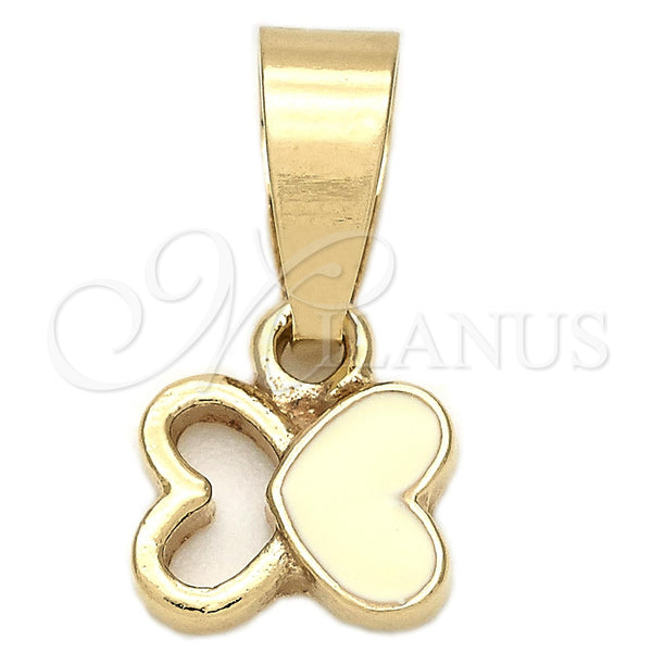 Gold Filled Pendant — Fancy Pendant Butterfly Design White Enamel 05. — main product view — SKU 111230 | Oro Laminado dije — elegante Pendant Butterfly diseño blanco Enamel 05. — SKU 111230