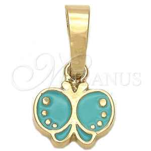 Gold Filled Pendant — Fancy Pendant Butterfly Design Blue Enamel 05. — main product view — SKU 111244 | Oro Laminado dije — elegante Pendant Butterfly diseño Blue Enamel 05. — SKU 111244