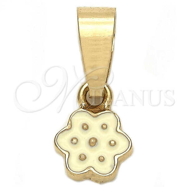 Gold Filled Pendant — Fancy Pendant Flower Design White Enamel 05. — main product view — SKU 111246 | Oro Laminado dije — elegante Pendant flor diseño blanco Enamel 05. — SKU 111246