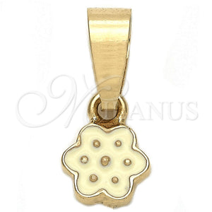 Gold Filled Pendant — Fancy Pendant Flower Design White Enamel 05. — main product view — SKU 111246 | Oro Laminado dije — elegante Pendant flor diseño blanco Enamel 05. — SKU 111246