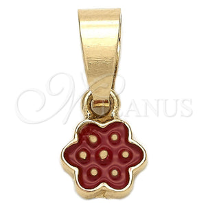 Gold Filled Pendant — Fancy Pendant Flower Design Red Enamel 05. — main product view — SKU 111249 | Oro Laminado dije — elegante Pendant flor diseño Red Enamel 05. — SKU 111249
