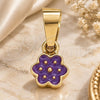 Oro Laminado Fancy Pendant, Gold Filled Style Flower Design, Purple Enamel Finish, Golden Finish, 05.163.0067.5