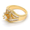 Oro Laminado Multi Stone Ring, Gold Filled Style with White Cubic Zirconia, Polished, Golden Finish, 01.199.0008.09.GT (Size 9)