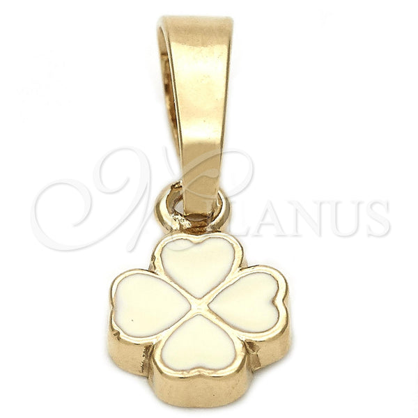 Gold Filled Pendant — Fancy Pendant Flower Design White Enamel 05. — main product view — SKU 111279 | Oro Laminado dije — elegante Pendant flor diseño blanco Enamel 05. — SKU 111279