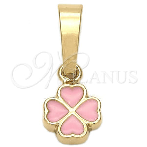 Gold Filled Pendant — Fancy Pendant Flower Design Pink Enamel 05. — main product view — SKU 111280 | Oro Laminado dije — elegante Pendant flor diseño Pink Enamel 05. — SKU 111280