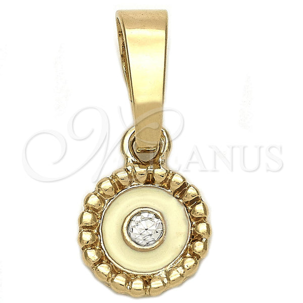 Gold Filled Pendant — Fancy Pendant Flower Design with White Crystal White — main product view — SKU 111285 | Oro Laminado dije — elegante Pendant flor diseño with cristal blanco blanco — SKU 111285
