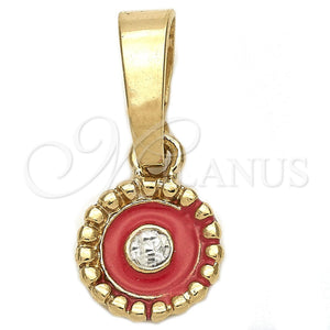 Gold Filled Pendant — Fancy Pendant Flower Design with White Crystal Dark — main product view — SKU 111287 | Oro Laminado dije — elegante Pendant flor diseño with cristal blanco Dark — SKU 111287