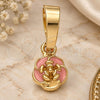 Oro Laminado Fancy Pendant, Gold Filled Style Flower Design, Pink Enamel Finish, Golden Finish, 05.163.0071.1