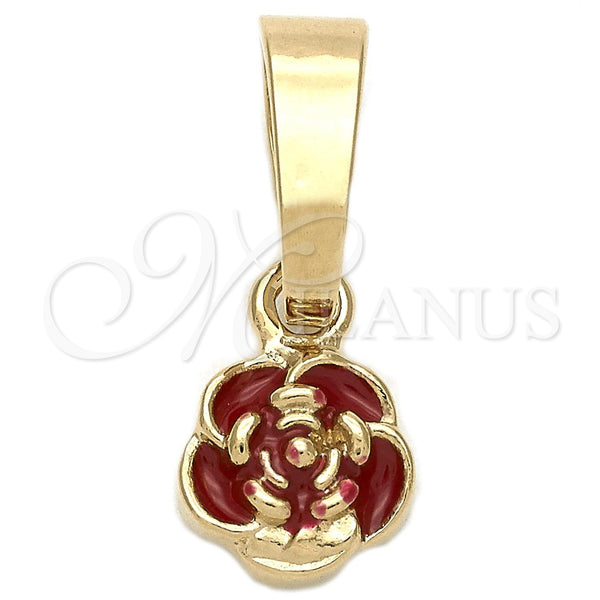 Gold Filled Pendant — Fancy Pendant Flower Design Red Enamel 05. — main product view — SKU 111298 | Oro Laminado dije — elegante Pendant flor diseño Red Enamel 05. — SKU 111298
