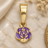 Oro Laminado Fancy Pendant, Gold Filled Style Flower Design, Purple Enamel Finish, Golden Finish, 05.163.0071.4
